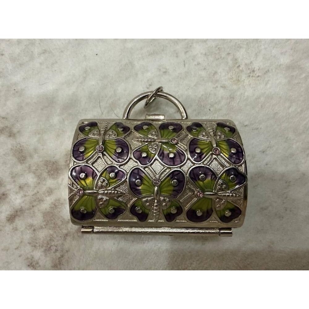 Vintage Judith Leiber for Neiman Marcus Butterfly Enamel Mini Purse Trinket Pill